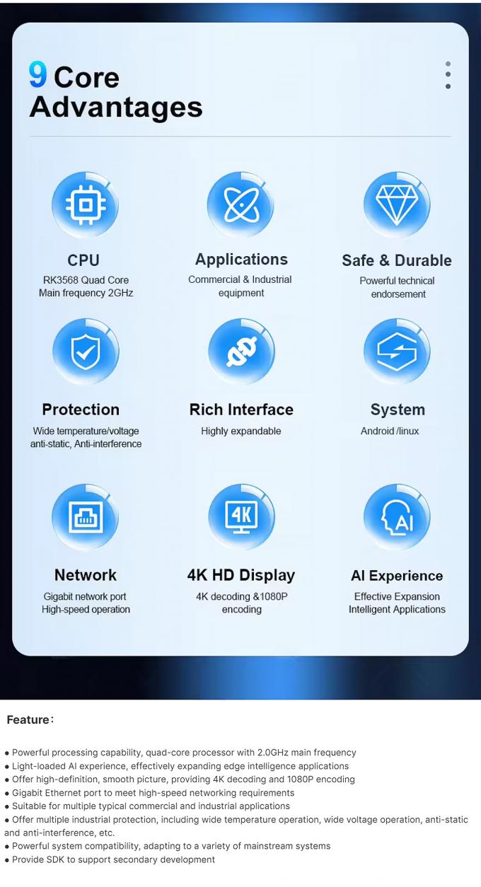 RK3568 Android 11 OS Embedded ARM Board for Multi-Point Touch Screen and Various Internet Connectivity Options 3