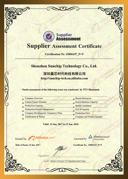 China Shenzhen Sunchip Technology Co., Ltd. Certification